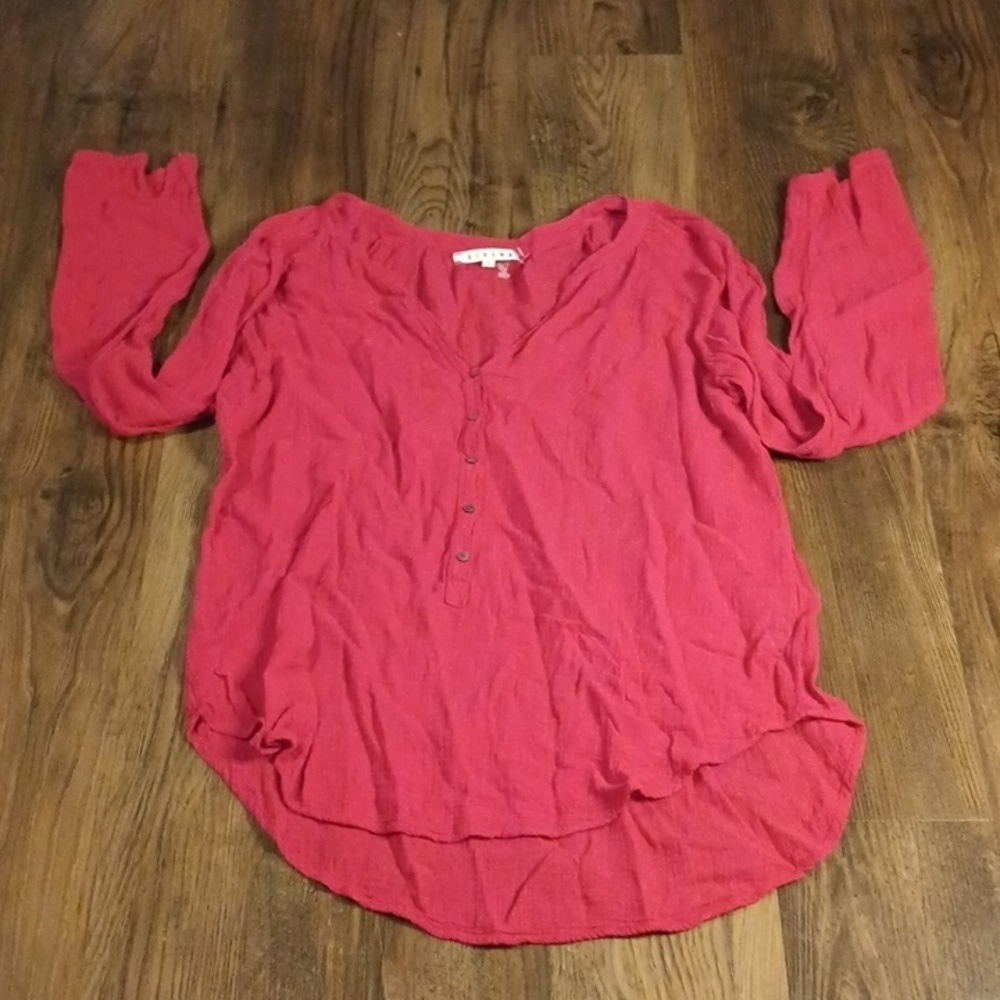 Xirena Red Cotton Light Weight Blouse FFF